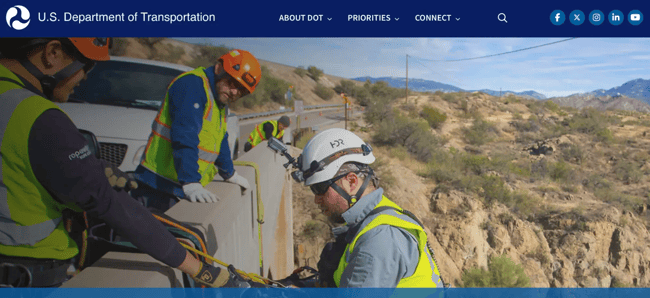 web accessibility example, us department of transportation